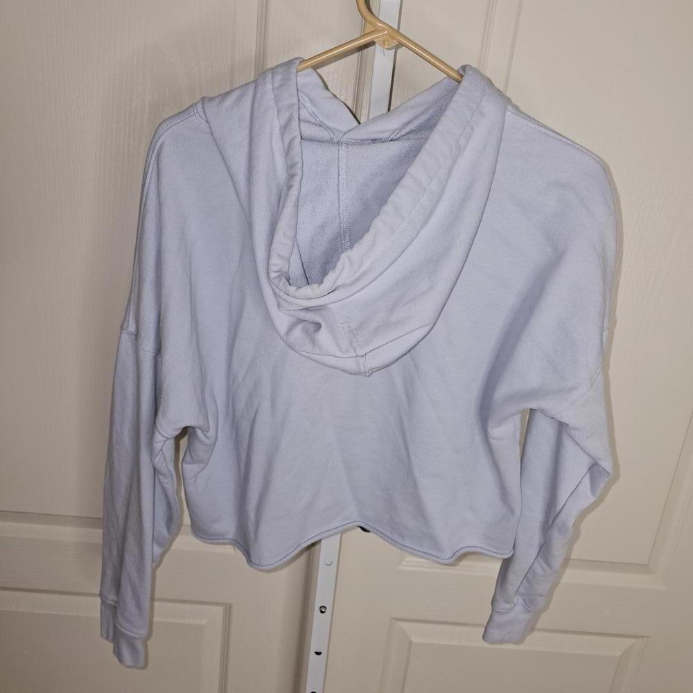 Calvin Klein Jeans Light Blue Cropped Hoodie - Picture 2 of 3